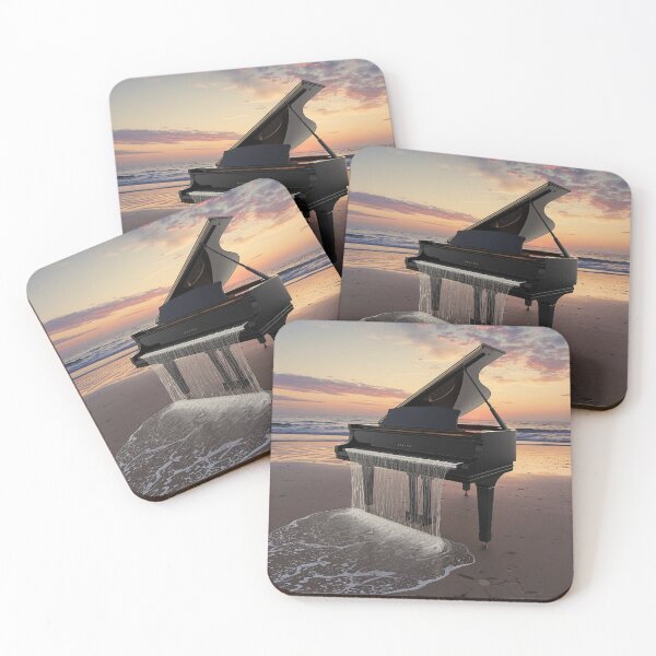 Item preview, Surreal Beach Piano with Flowing Waves designed and sold by Wonderful Designs.