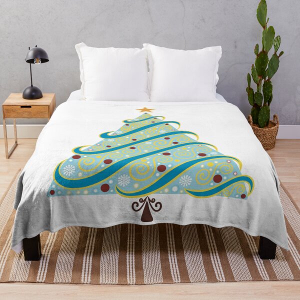 Item preview, Blue and Gold Decorative Christmas Tree with Swirling Ornament Patterns designed and sold by Elizarfa.