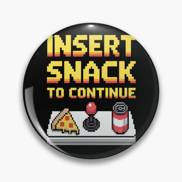 Item preview, Insert Snack to Continue Gamer Pixel Arcade designed and sold by Lucaseinar.