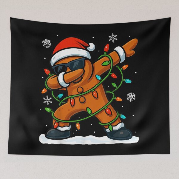 Item preview, Cool Dabbing Gingerbread Man With Sunglasses And Festive Colorful Christmas Lights designed and sold by LeonellDavy.
