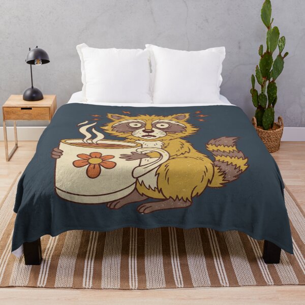 Item preview, Retro Caffeinated Raccoon - Vintage Style Coffee Lover Art designed and sold by irPrint.