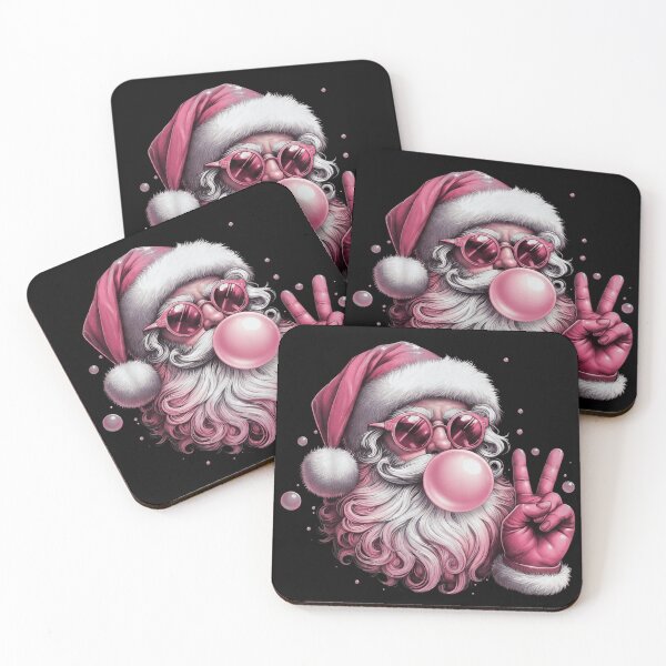 Item preview, Cool Pink Santa Claus Wearing Sunglasses Blowing Bubble Gum Peace Sign designed and sold by LeonellDavy.