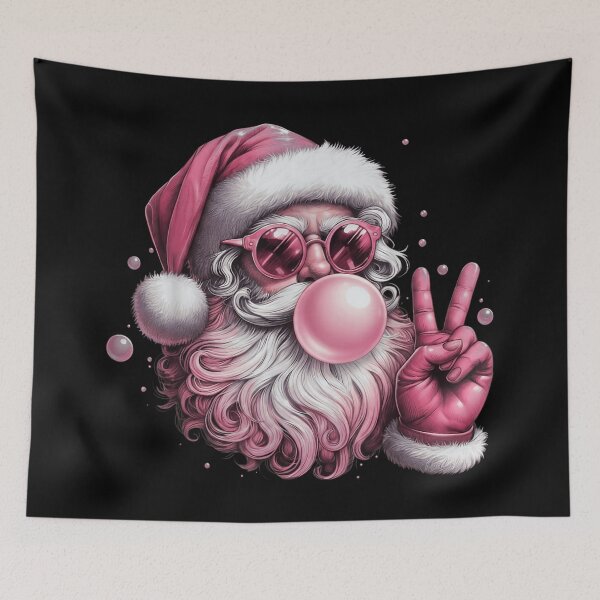 Item preview, Cool Pink Santa Claus Wearing Sunglasses Blowing Bubble Gum Peace Sign designed and sold by LeonellDavy.