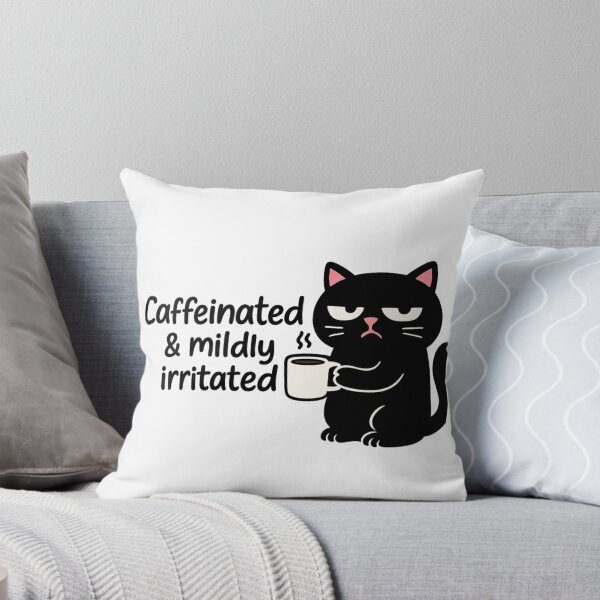 Item preview, Caffeinated & Mildly Irritated Cat designed and sold by Bellassi.