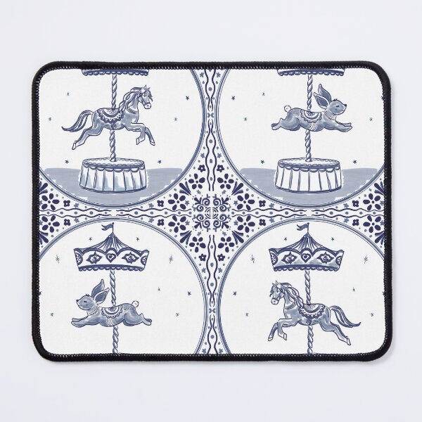 Item preview, Delft tile aesthetic Cobalt Carousel designed and sold by TheSmartyArty.