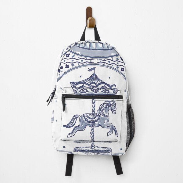 Item preview, Delft tile aesthetic Cobalt Carousel designed and sold by TheSmartyArty.