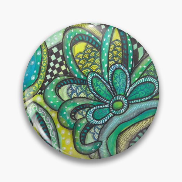 Item preview, Magical Flower - Zentagle Green Yellow Abstract  designed and sold by ColorWander.