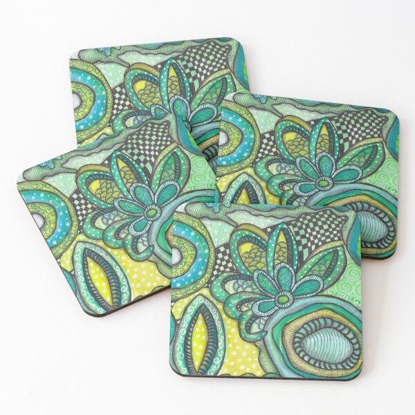 Item preview, Magical Flower - Zentagle Green Yellow Abstract  designed and sold by ColorWander.