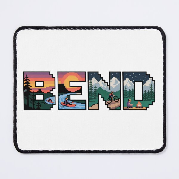 Item preview, Bend Oregon Pixel Art Adventure | High Desert MTB, Kayak, and Campfire Design designed and sold by CircinusStore.