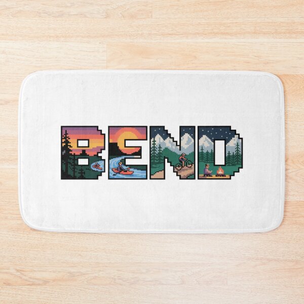 Item preview, Bend Oregon Pixel Art Adventure | High Desert MTB, Kayak, and Campfire Design designed and sold by CircinusStore.