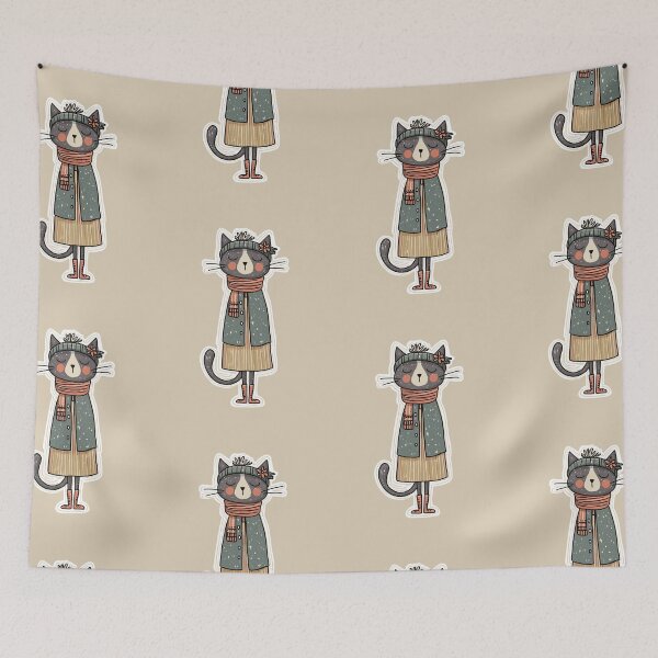 Item preview, Funny Cat Doodle Aesthetic Drawing designed and sold by bapupa.