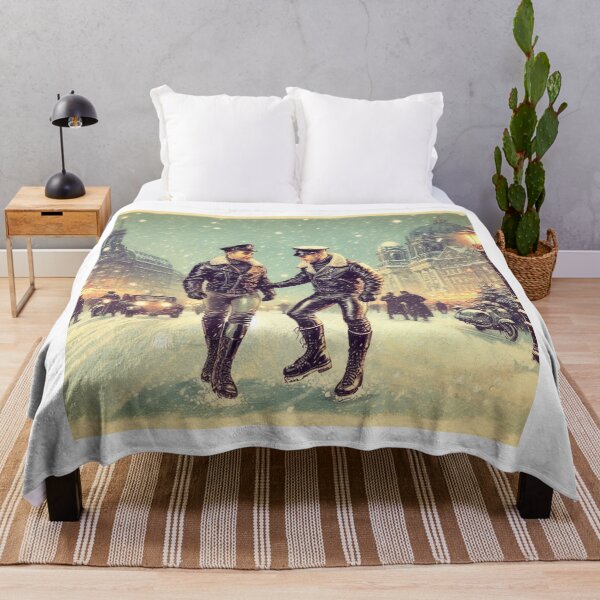 Item preview, 1940s Gay Vintage Christmas Leather Winter Wonderland Berlin Tom of Finland Tribute Pride Graphic Design designed and sold by ItsAKinkThing.