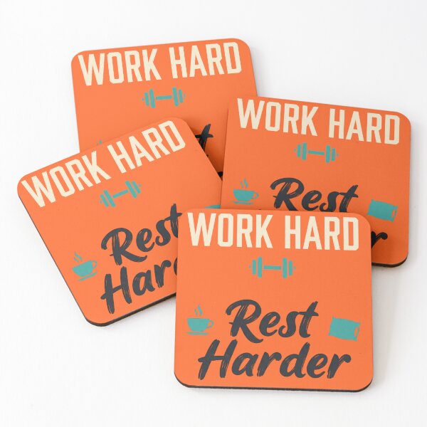 Item preview, Work Hard Rest Harder – Gym Motivation & Self-Care Quote Design designed and sold by Afridi Art House.