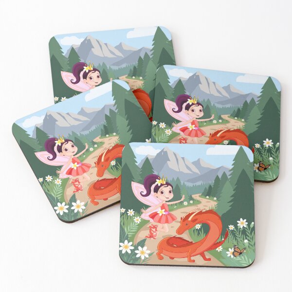 Item preview, "A Fairytale in the Mountain’s Embrace: The Dancing Fairy and the Crimson Serpent-Dragon" designed and sold by MayaMaliStudio.