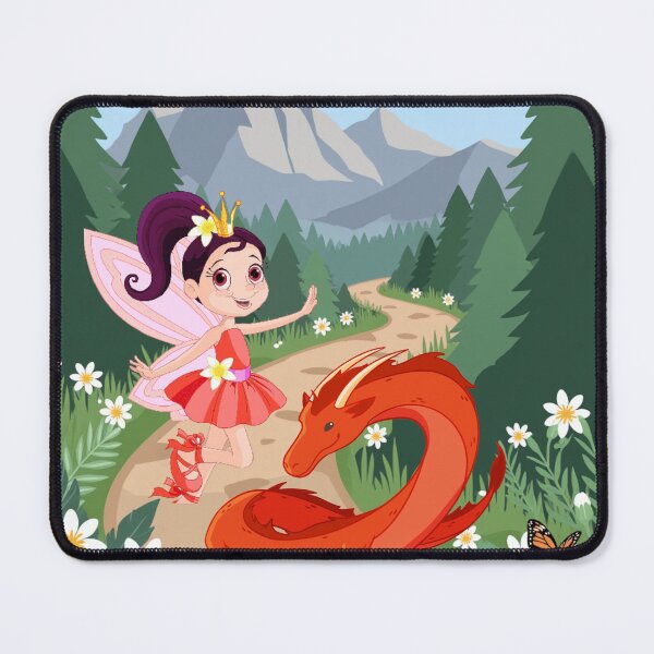 Item preview, "A Fairytale in the Mountain’s Embrace: The Dancing Fairy and the Crimson Serpent-Dragon" designed and sold by MayaMaliStudio.