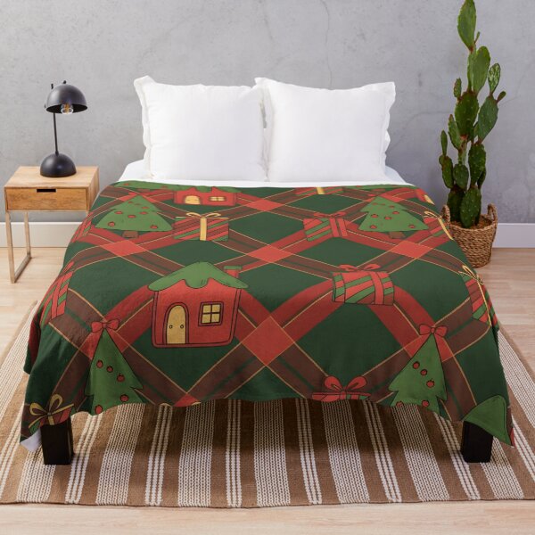 Item preview, Christmas Plaid Throw Pillow & Blanket - Cozy Red and Green Holiday Decor designed and sold by ZyxDes.