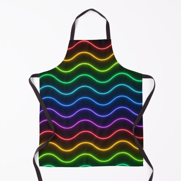 Item preview, Neon Rainbow Wave Seamless Pattern – Glowing Wavy Lines on Dark Background designed and sold by Sksticker991.