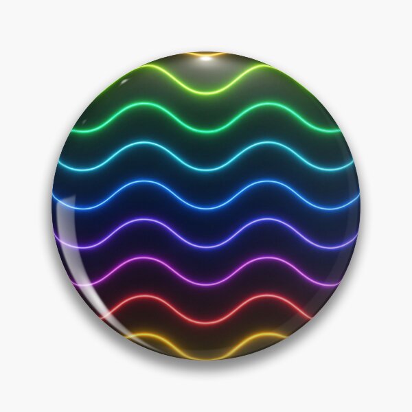 Item preview, Neon Rainbow Wave Seamless Pattern – Glowing Wavy Lines on Dark Background designed and sold by Sksticker991.