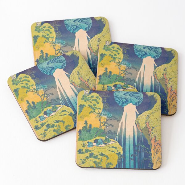 Item preview, Amida Falls by Hokusai - Vintage Japanese Waterfall Woodblock Print designed and sold by Open Canvas.