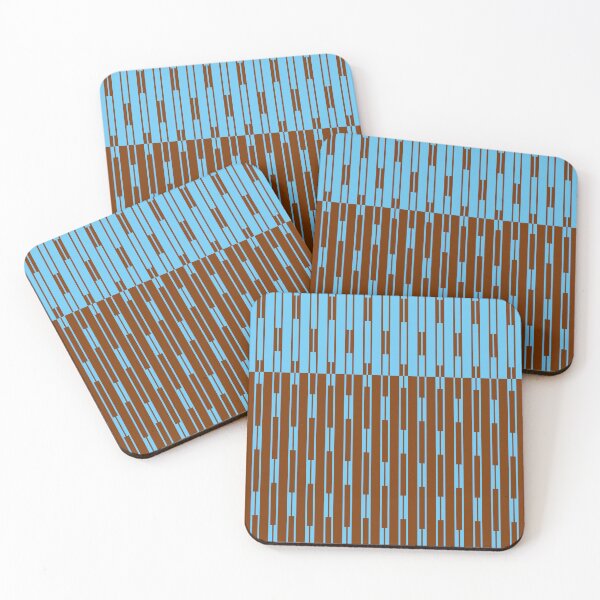 Item preview, Geometric Two-Tone Geo Chain Pattern in Sky Blue and Chestnut Brown designed and sold by kierkegaard.