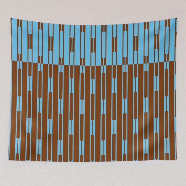 Item preview, Geometric Two-Tone Geo Chain Pattern in Sky Blue and Chestnut Brown designed and sold by kierkegaard.