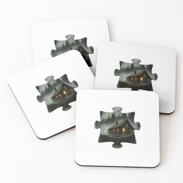 Item preview, Haunted Forest Cabin Jigsaw Piece – Ghostly Woodland Art designed and sold by TMD167207.