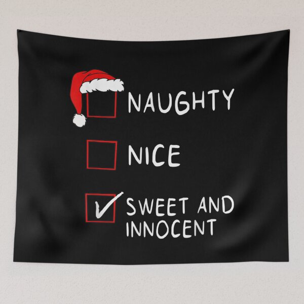 Item preview, Funny Naughty Nice Sweet And Innocent Christmas Checklist Santa Hat Graphic designed and sold by DuneHaicna.