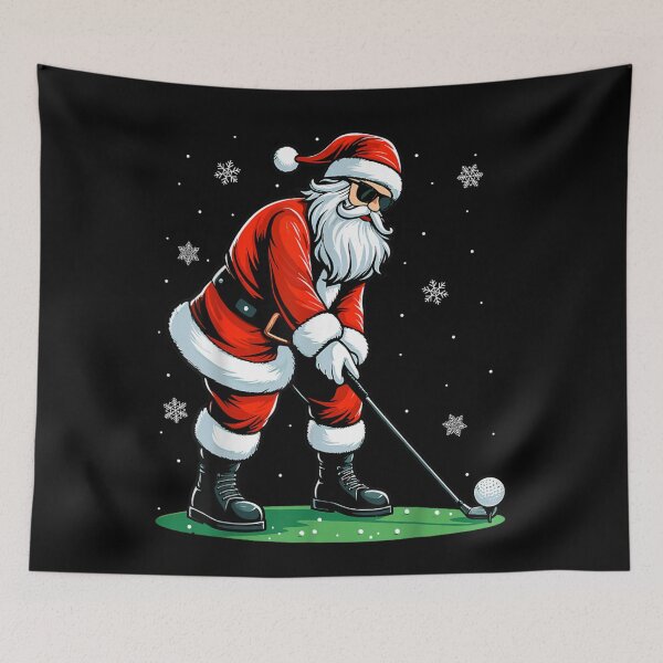 Item preview, Santa Claus Playing Golf In Red Suit And Sunglasses Sporty Holiday designed and sold by GalenoHenley.