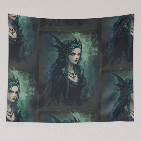 Item preview, Fantasy Dark Mermaid Siren Art designed and sold by bapupa.