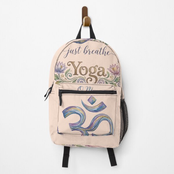 Item preview, Om Symbol Just Breathe – Watercolor Lotus Flower Yoga Art - Muted Peach edition designed and sold by Miss Cutie Designs.