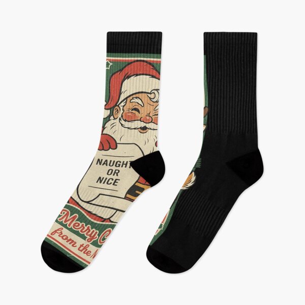 Item preview, Vintage retro illustration of Santa Claus and Rudolph designed and sold by KLSproduct.