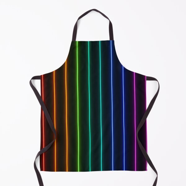 Item preview, Neon Rainbow Vertical Lines Seamless Pattern – Glowing Light Stripes on Dark Background designed and sold by Sksticker991.