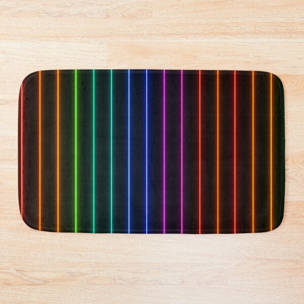 Item preview, Neon Rainbow Vertical Lines Seamless Pattern – Glowing Light Stripes on Dark Background designed and sold by Sksticker991.