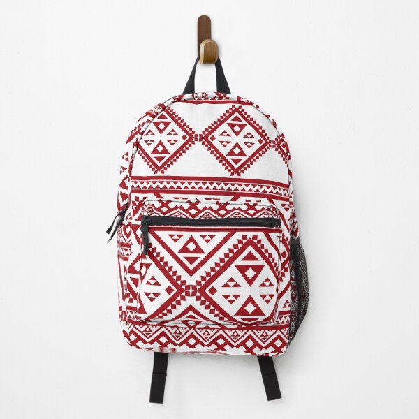 Artikelvorschau, Rotes geometrisches nahtloses Folk-Muster entworfen und verkauft von Modular Prints.