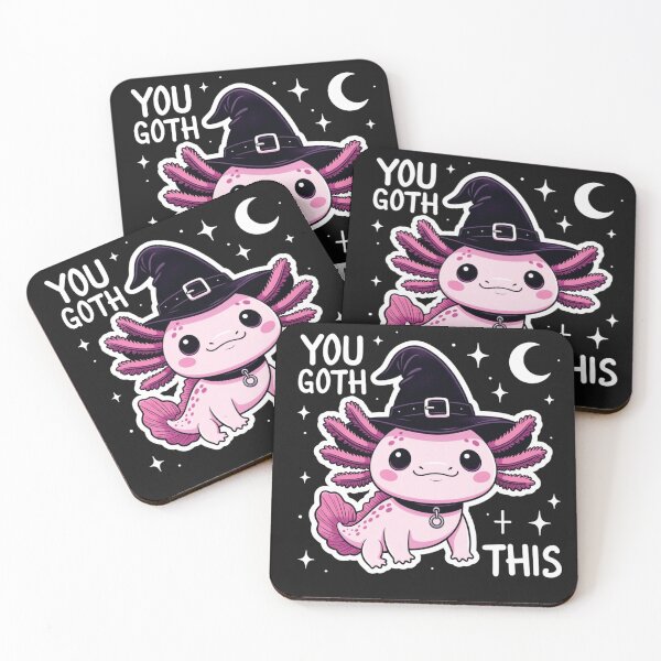 Item preview, Goth Axolotl Believes In You – Cute Pun Gothic Aesthetic Art designed and sold by GrumpySableye.