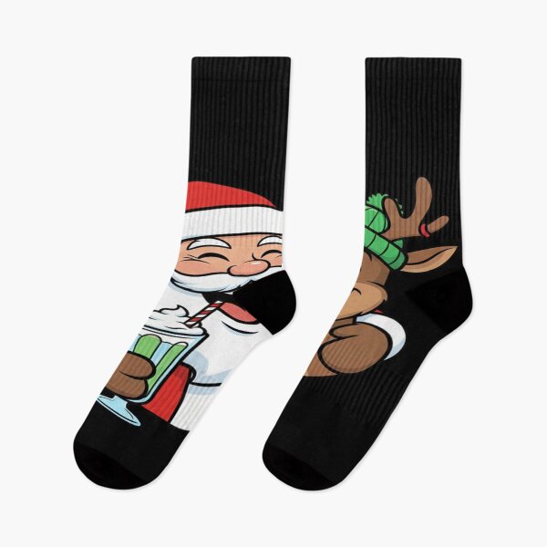 Item preview, Funny cartoon Santa Claus and Rudolph laughing together designed and sold by KLSproduct.