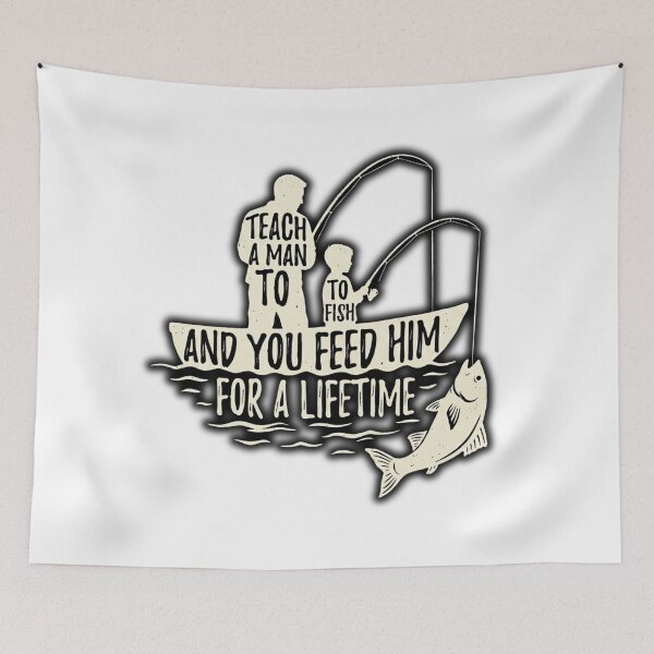 Item preview, Vintage Teach a Man to Fish Quote Design designed and sold by EverBranz-stor.