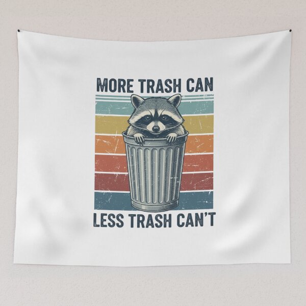 Item preview, Funny Raccoon Trash Can Vintage Pun Retro Stripes Art designed and sold by MotivaChic.