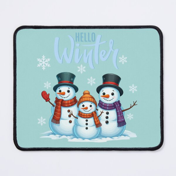 Item preview, Hello Winter Cute Snowman Family – Cozy Winter Holiday Design designed and sold by MUKUND FASHION DESIGN.