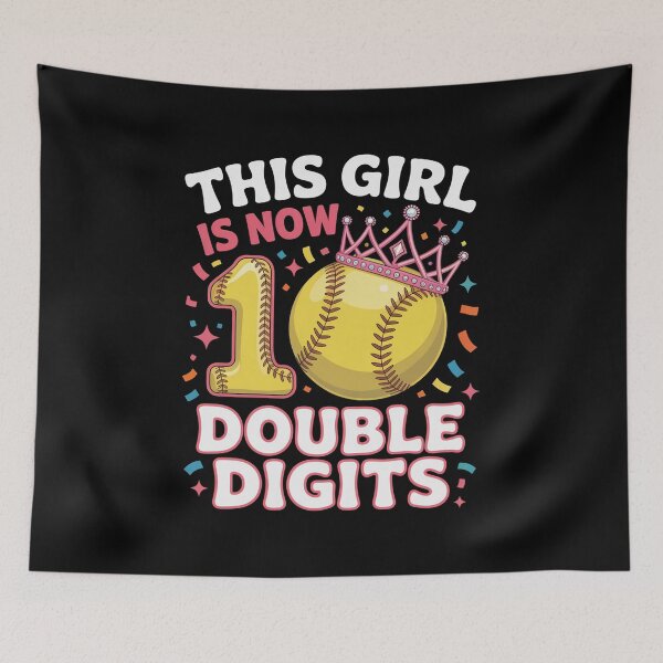 Item preview, This Girl Now 10 Double Digits Softball 10 Year Old designed and sold by HeinzanoWeno.