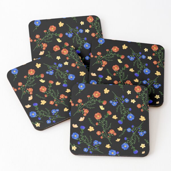 Artikelvorschau, Lebhaftes Wildblumen-Mitternachtsgartenmuster entworfen und verkauft von Modular Prints.