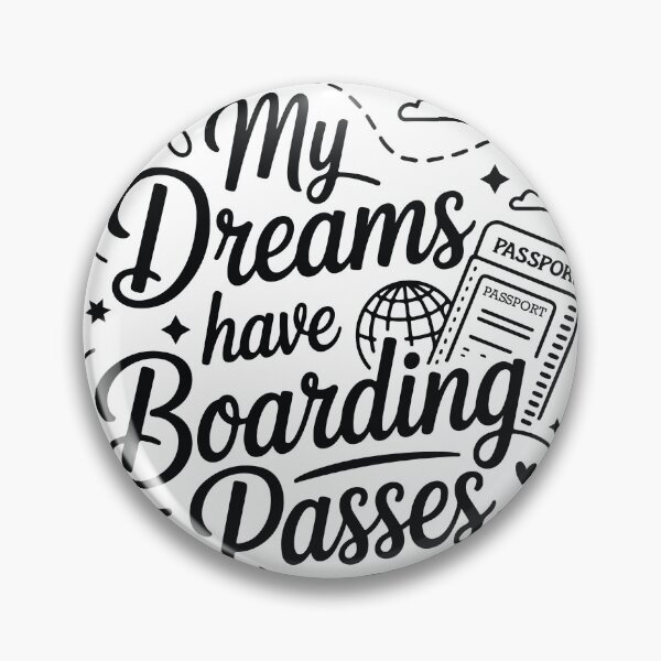 Item preview, My Dreams Have Boarding Passes Travel Quote Airport Lover T-Shirt designed and sold by cyfroweflow.