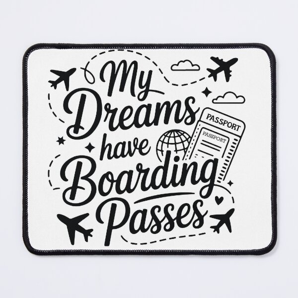 Item preview, My Dreams Have Boarding Passes Travel Quote Airport Lover T-Shirt designed and sold by cyfroweflow.