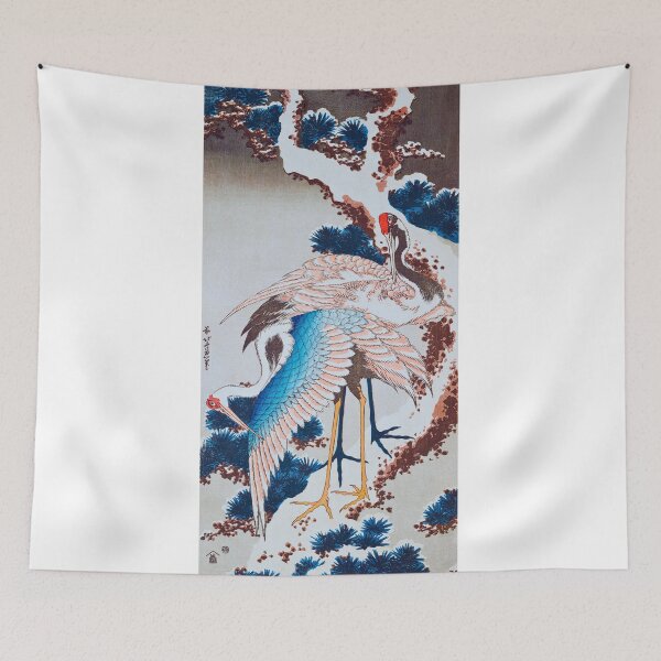 Item preview, Hiroshige Cranes and Snowy Pine - Vintage Japanese Winter Art designed and sold by Open Canvas.