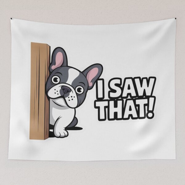 Item preview, Funny French Bulldog Sticker – I Saw That! designed and sold by The Digital Compass.