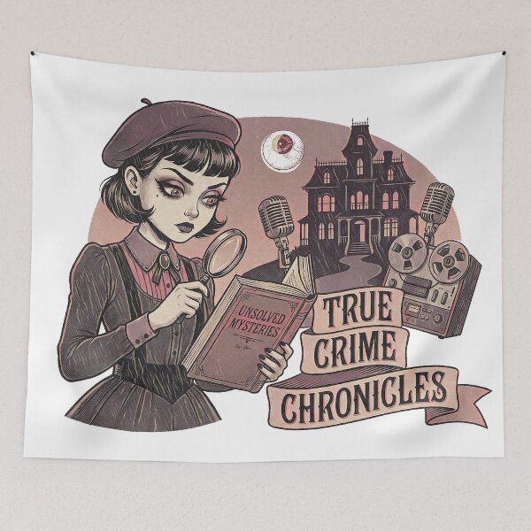 Item preview, True Crime Chronicles - Vintage Goth Detective & Podcast Aesthetic designed and sold by Hen-C-Art.