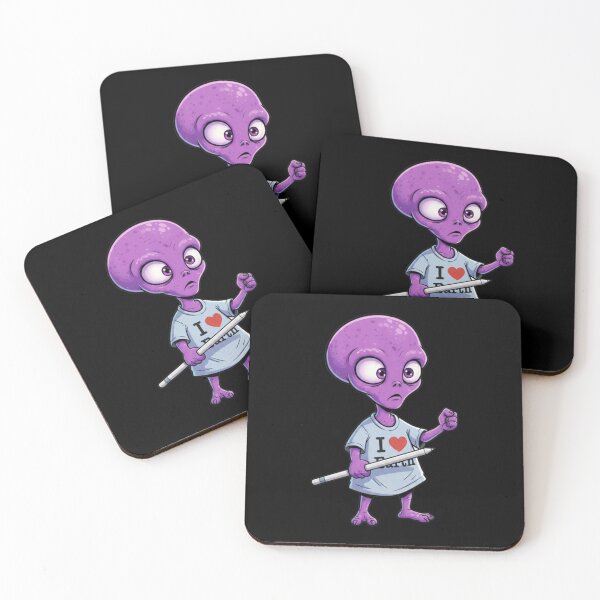 Item preview, Zorp Learns to Draw - Cute Alien Artist Holding a Pencil designed and sold by Rose Collection Shop.