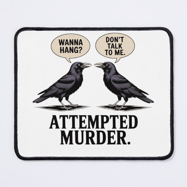 Item preview, Attempted Murder Crow Shirt | Funny Dark Humor Bird Tee | Gothic Vintage Crow designed and sold by Printsouf.