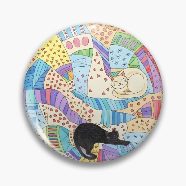 Item preview, Catnap Kaleidoscope – Colourful Patchwork Cats designed and sold by MiowandMolly.