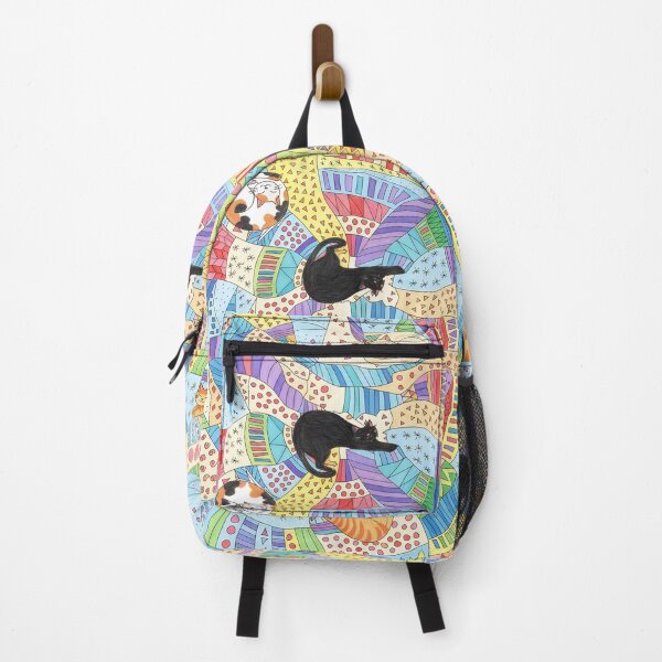 Item preview, Catnap Kaleidoscope – Colourful Patchwork Cats designed and sold by MiowandMolly.